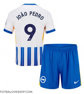 Brighton Joao Pedro #9 Dětské Domácí Dres 2024-25 Krátký Rukáv (+ trenýrky)